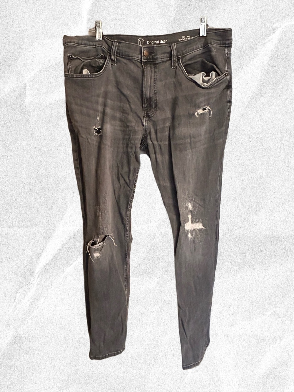 Original Use Men’s Black Skinny Distressed Jeans